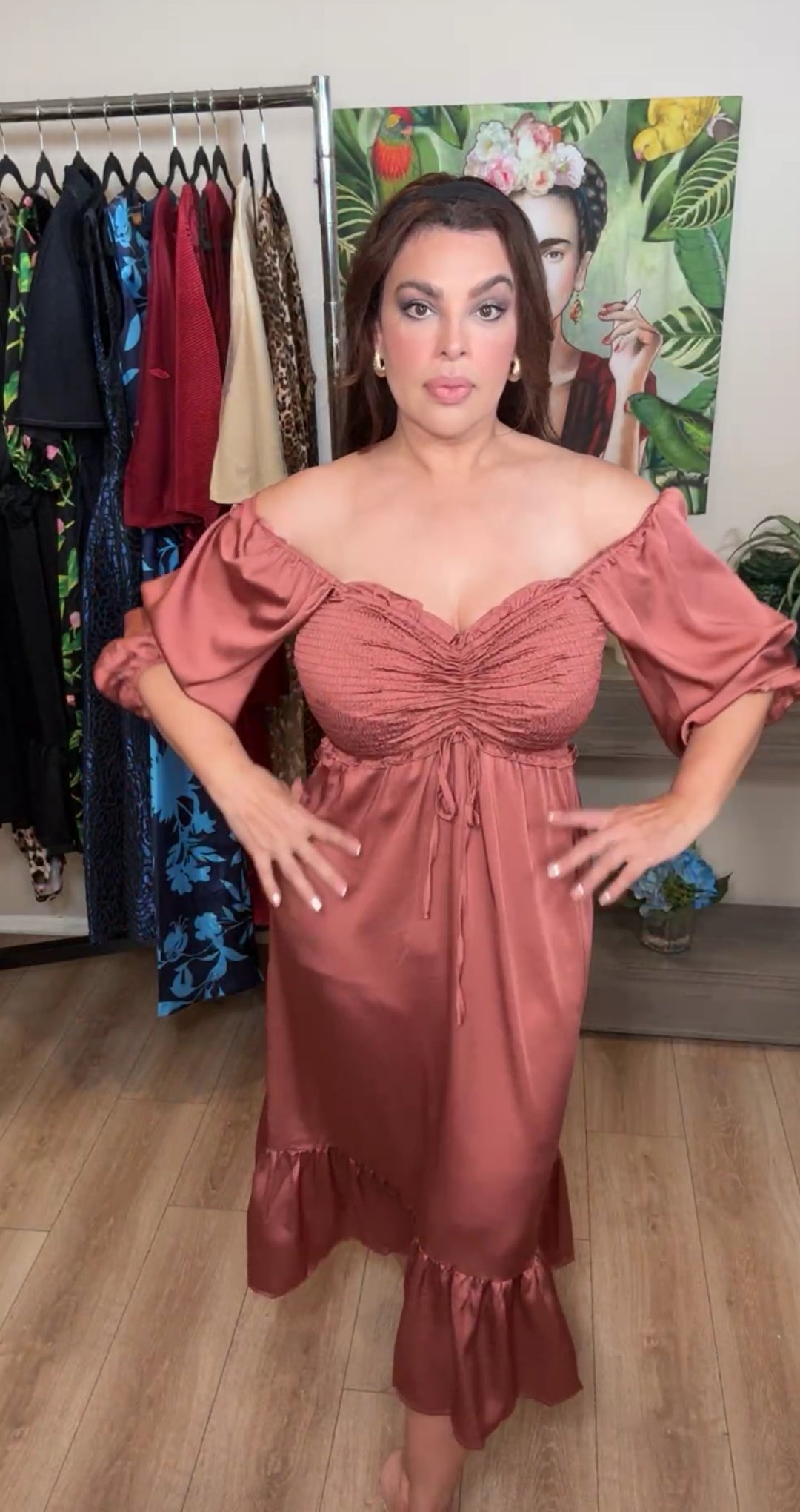 Vestido mauve satinado (#108)