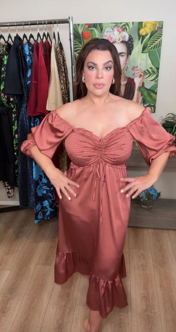 Vestido mauve satinado (#108)