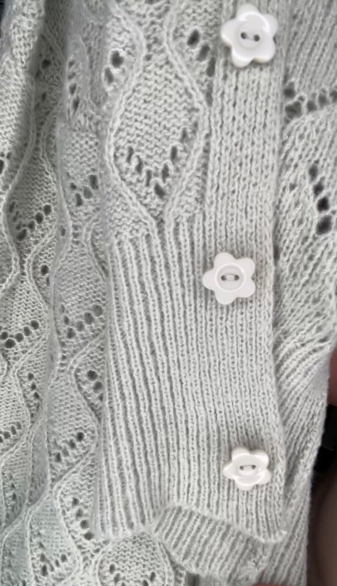 Sweater Sage Tejido Boton Flor (#121)