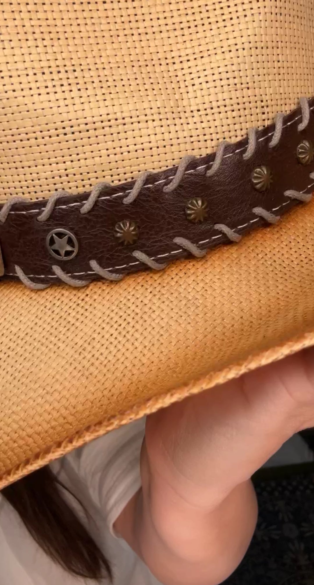 Sombrero camel y beige estrella tejana
