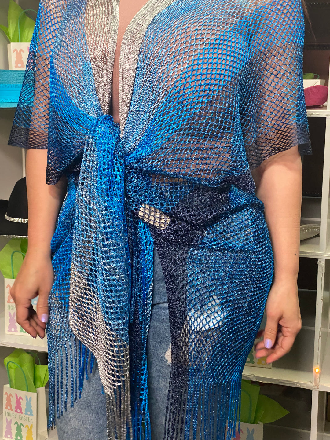 Cover Up Azul Malla Metalica (#138)