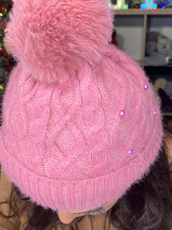 Gorro Rosa Bufanda Infinity Set Afelpado (#160)