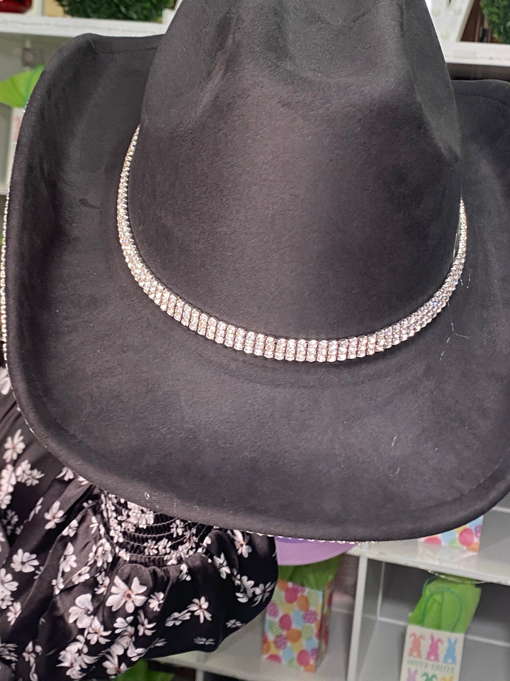 Sombrero Negro Perla y Diamante Western (#139)