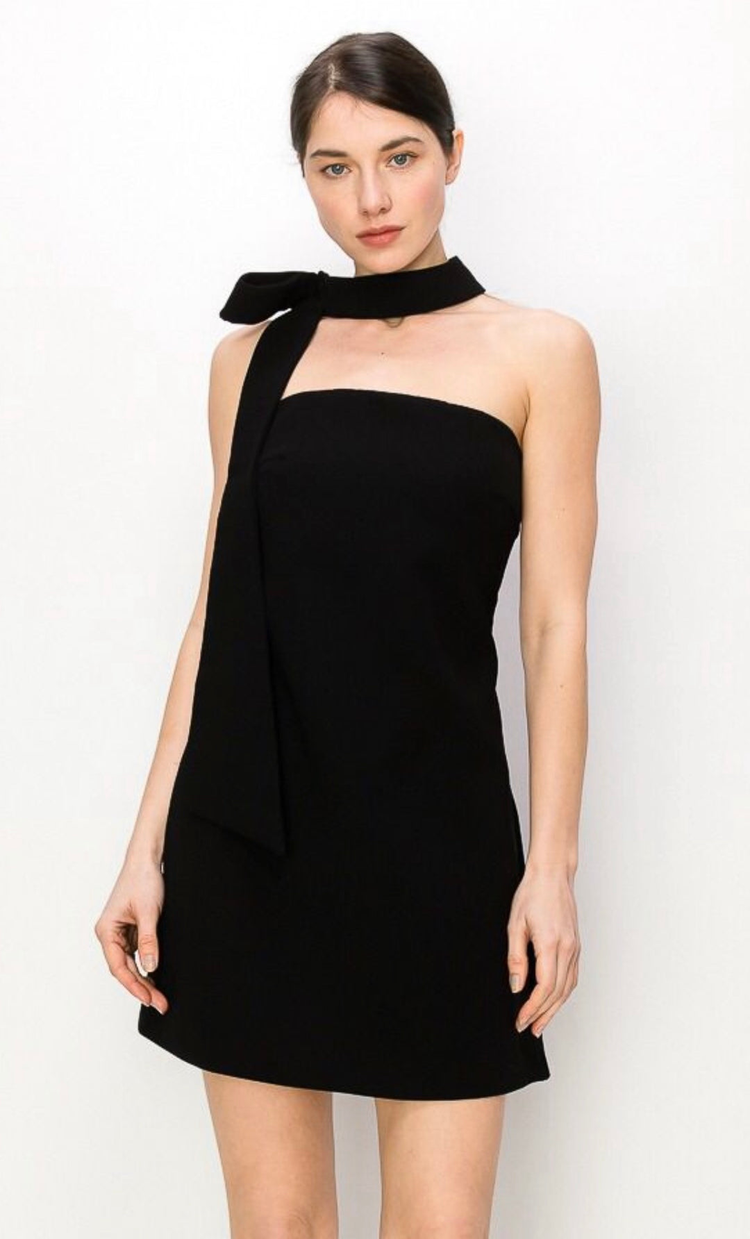 Vestido Negro Corte T Chocker (#109)