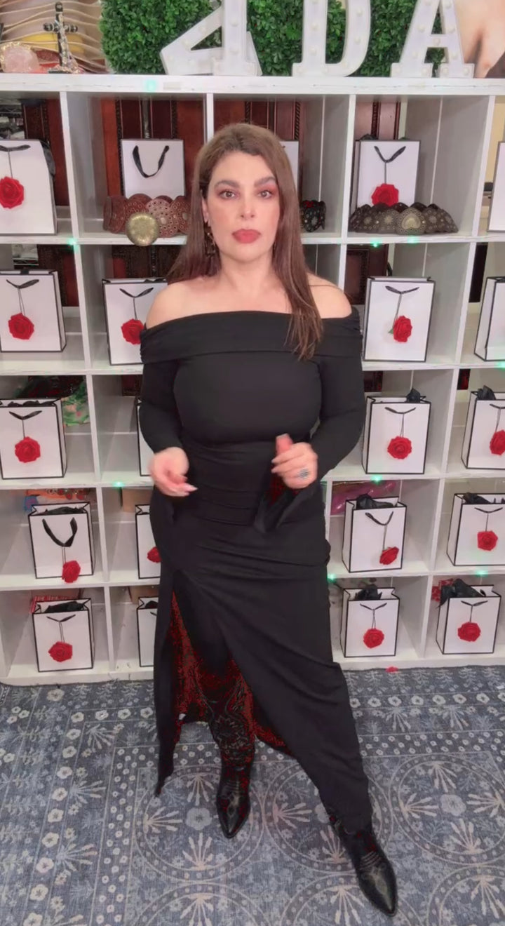 Vestido Negro Maxi Ultra Stretch Off (#410)