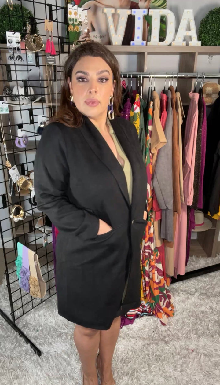 Blazer Negro Ultra Suave Duster (#107)