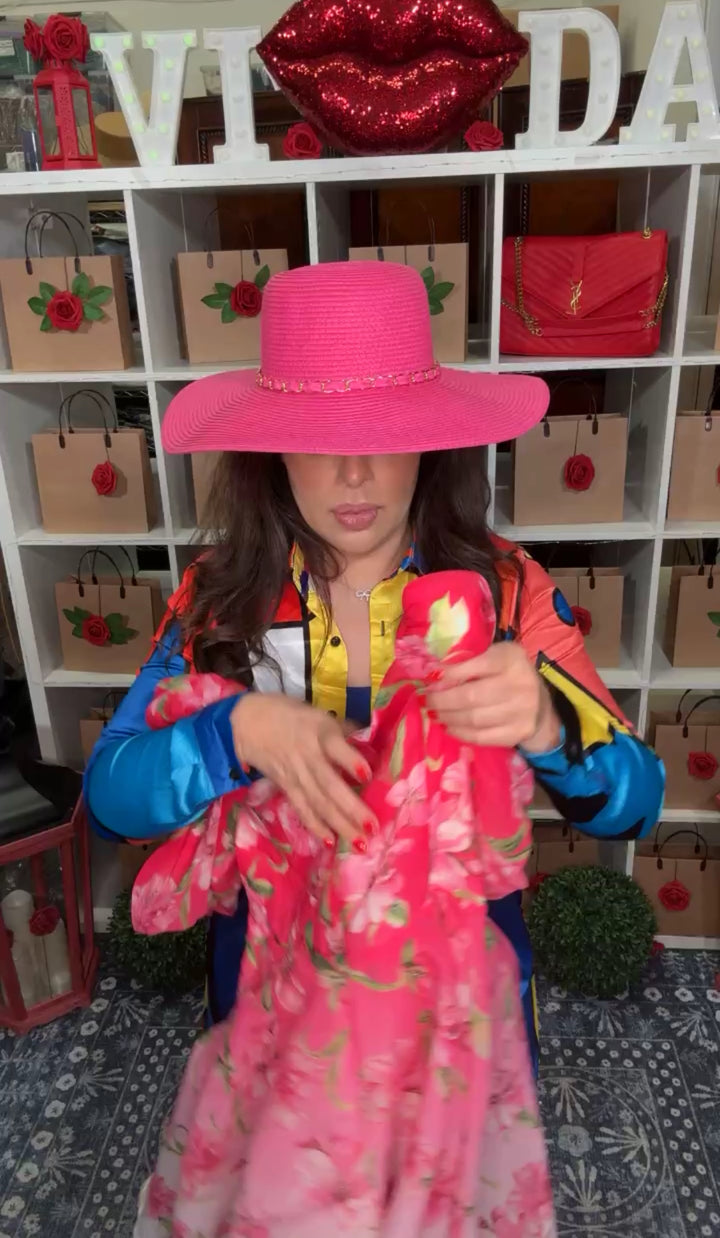 Sombrero Fuschia Cadena Dorada (#313)