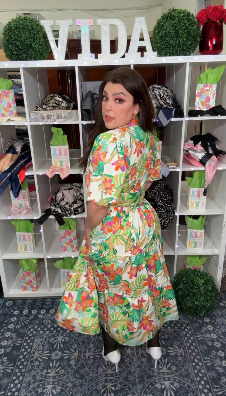Vestido Multi Floral Poplin