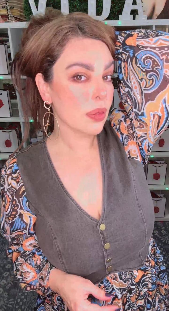 Arete Dorado Circulo y Cruz XL (#105)