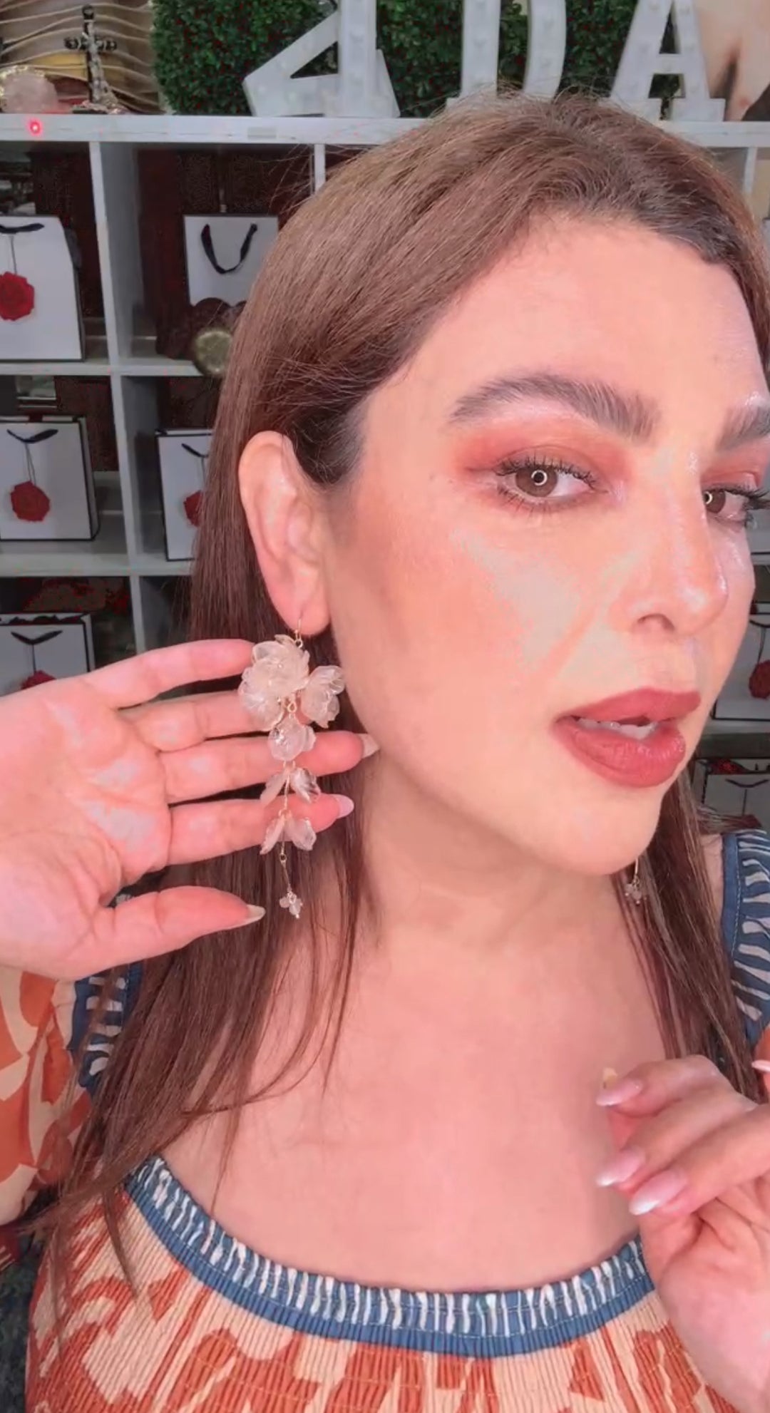 Arete Beige XL Petalos (#100)