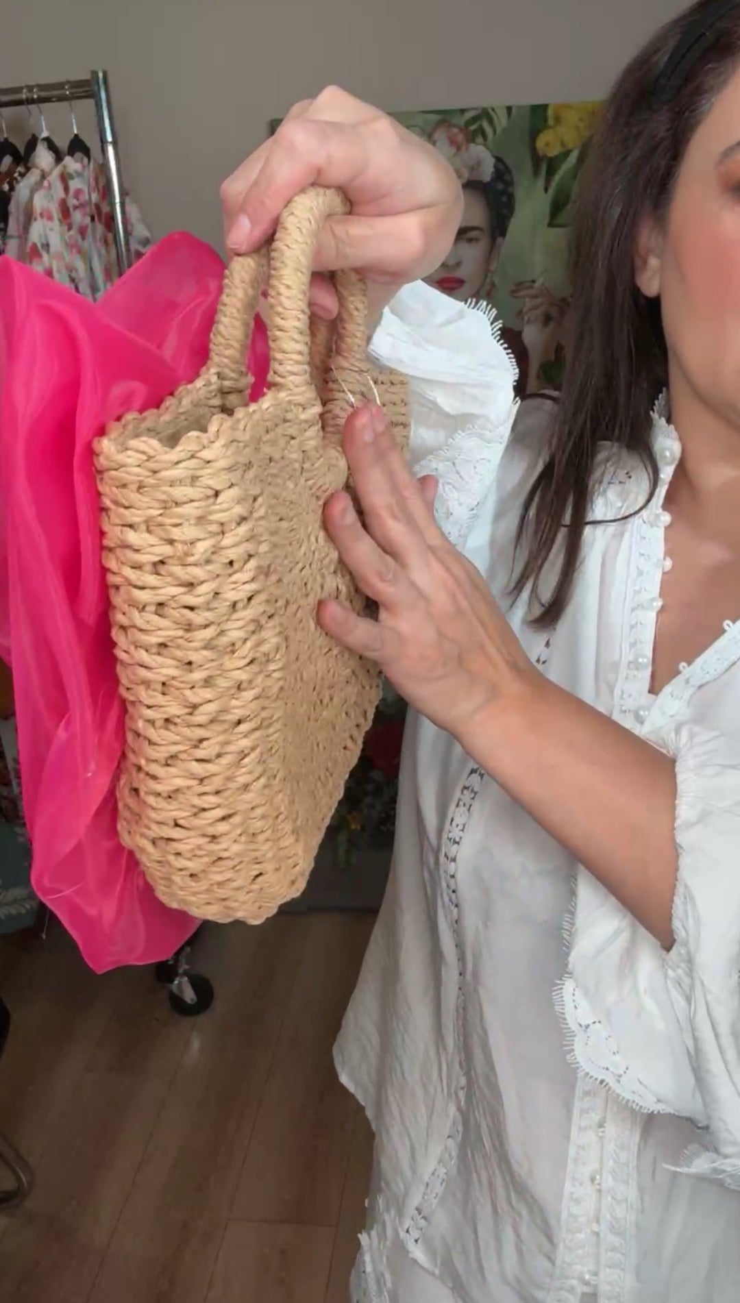 bolsa mocha flor rosa XL (