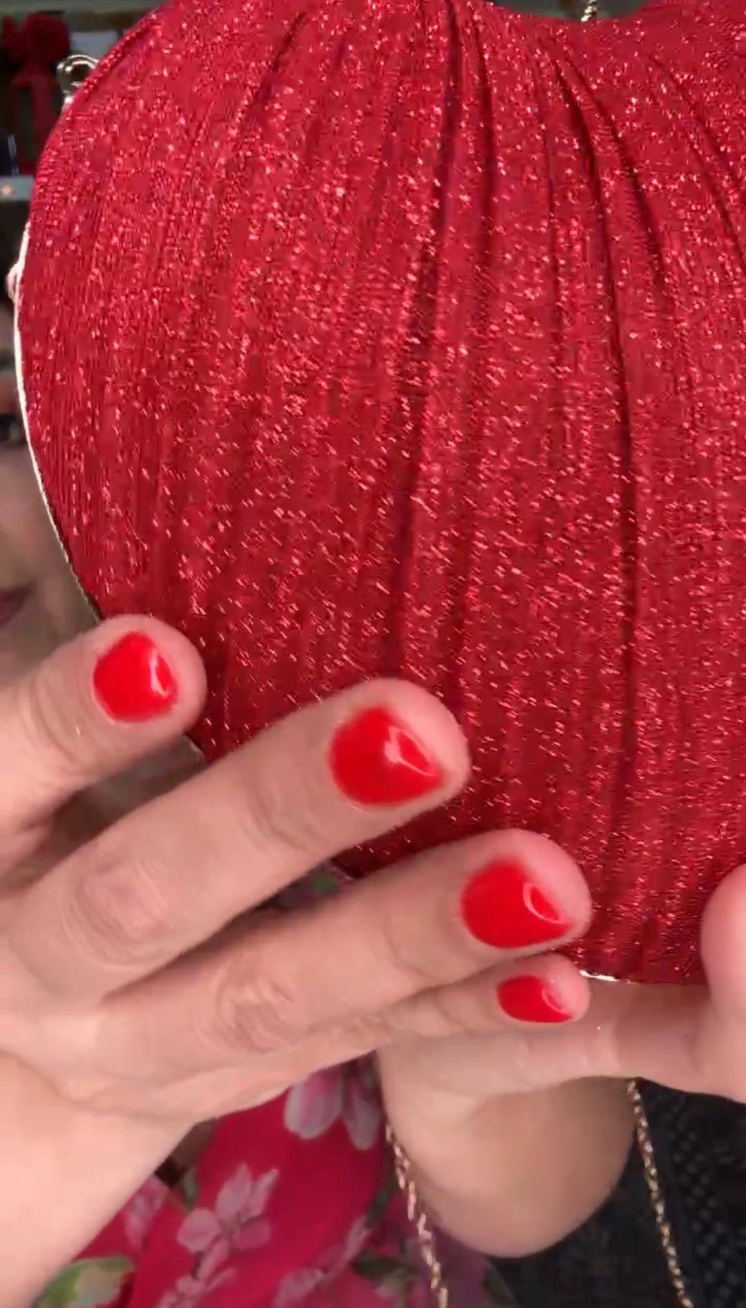 Bolsa Roja y Dorado Corazon Glitter (#116)