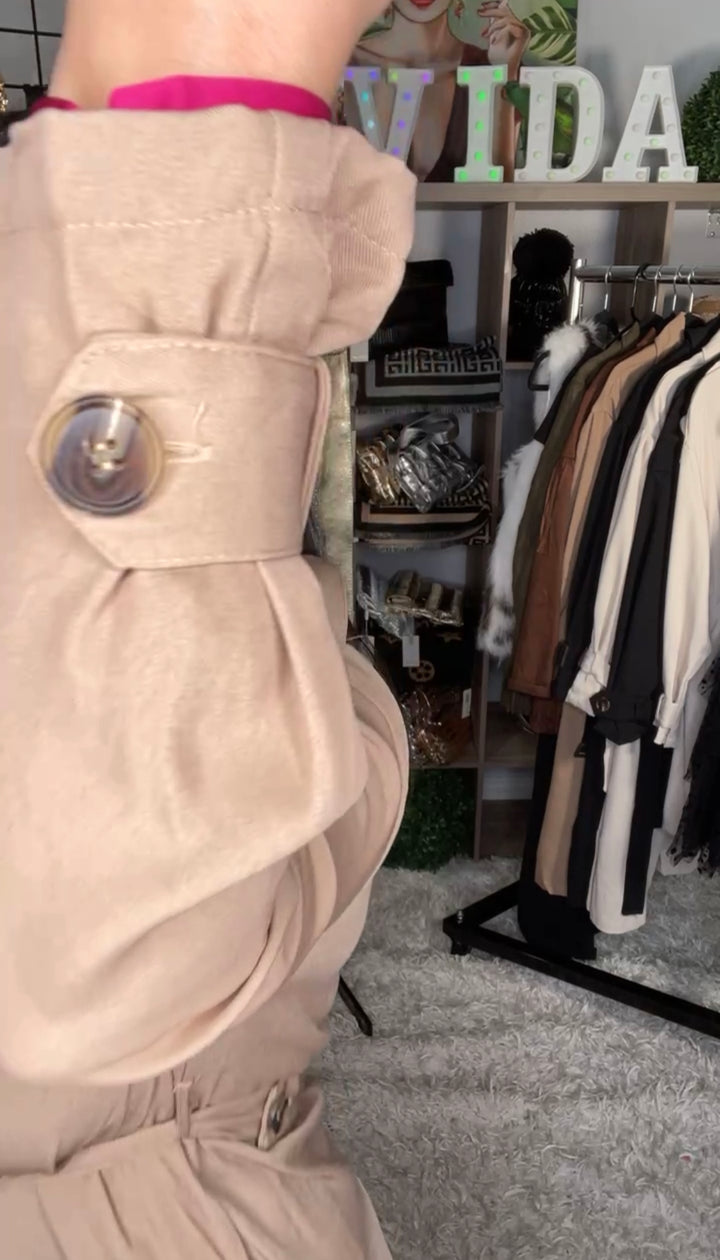 Gabardina Khaki a la Rodilla Relax (#218)