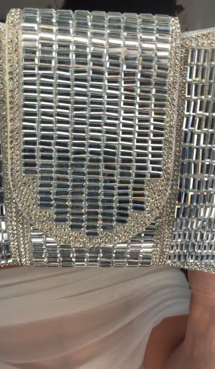 Bolsa plata cristal espejo mono (