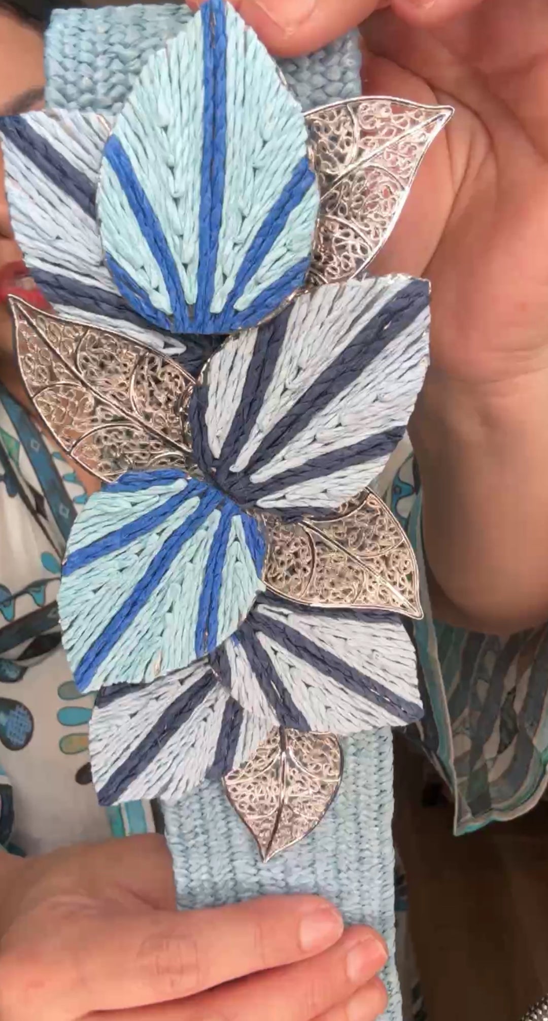 cinto azul hojas azul lujosas (