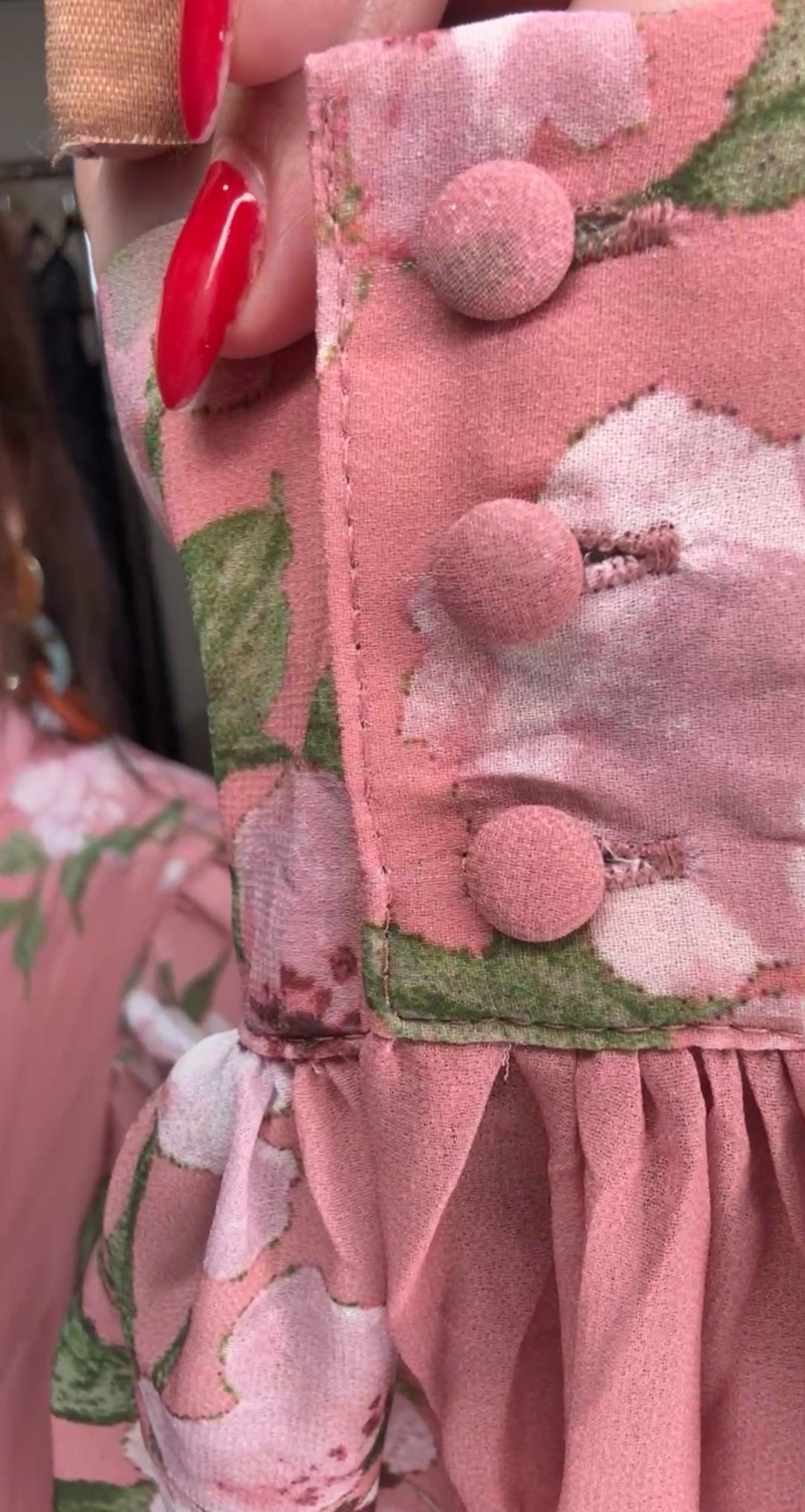 Vestido Mauve Floral En Verde Amarrada Al Cuello Midi (#131)