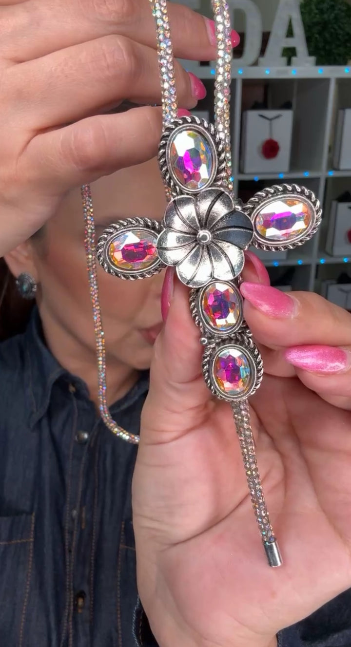 Collar AB Crystal Cross (#122)
