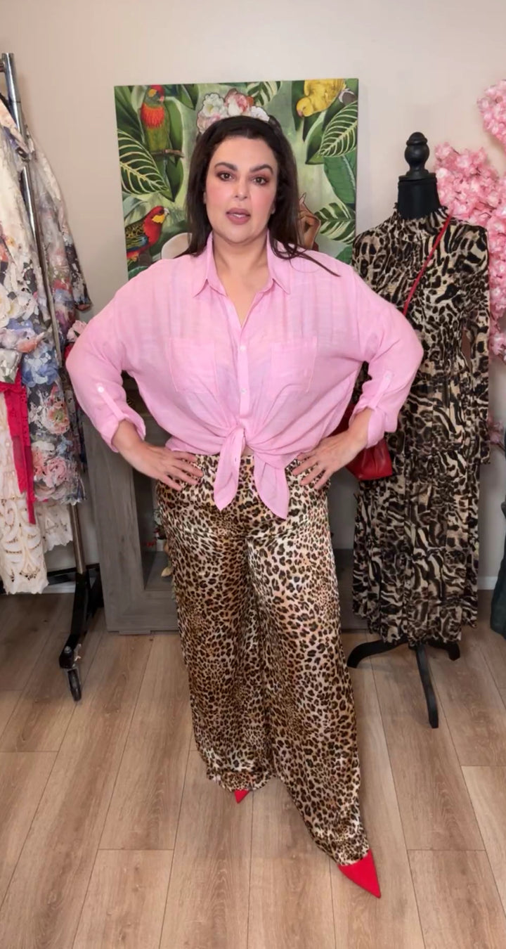 camisa rosa palo ligera manga larga (