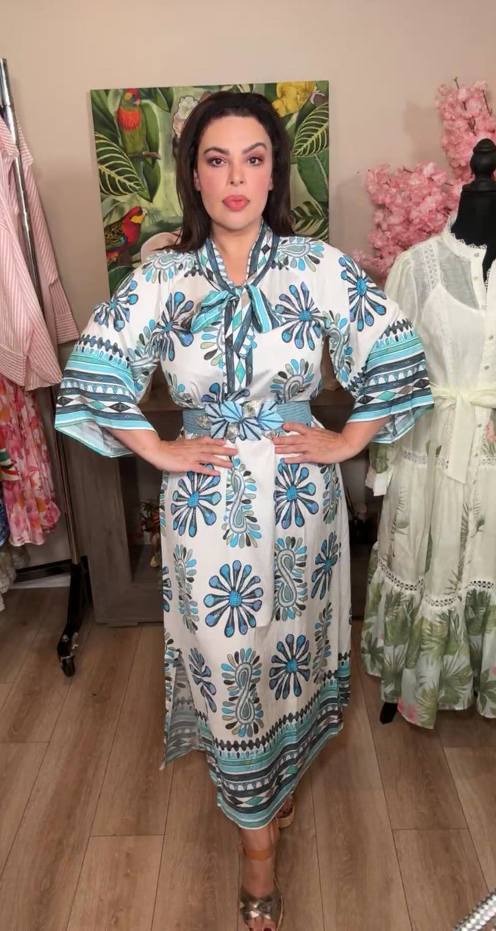 vestido azul sky mix kaftan (#138)