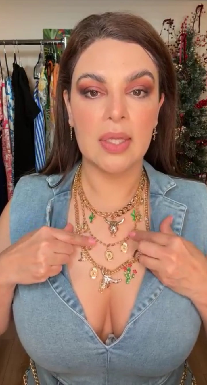 Collar Dorado Charms Multi Cowgirl (#146)
