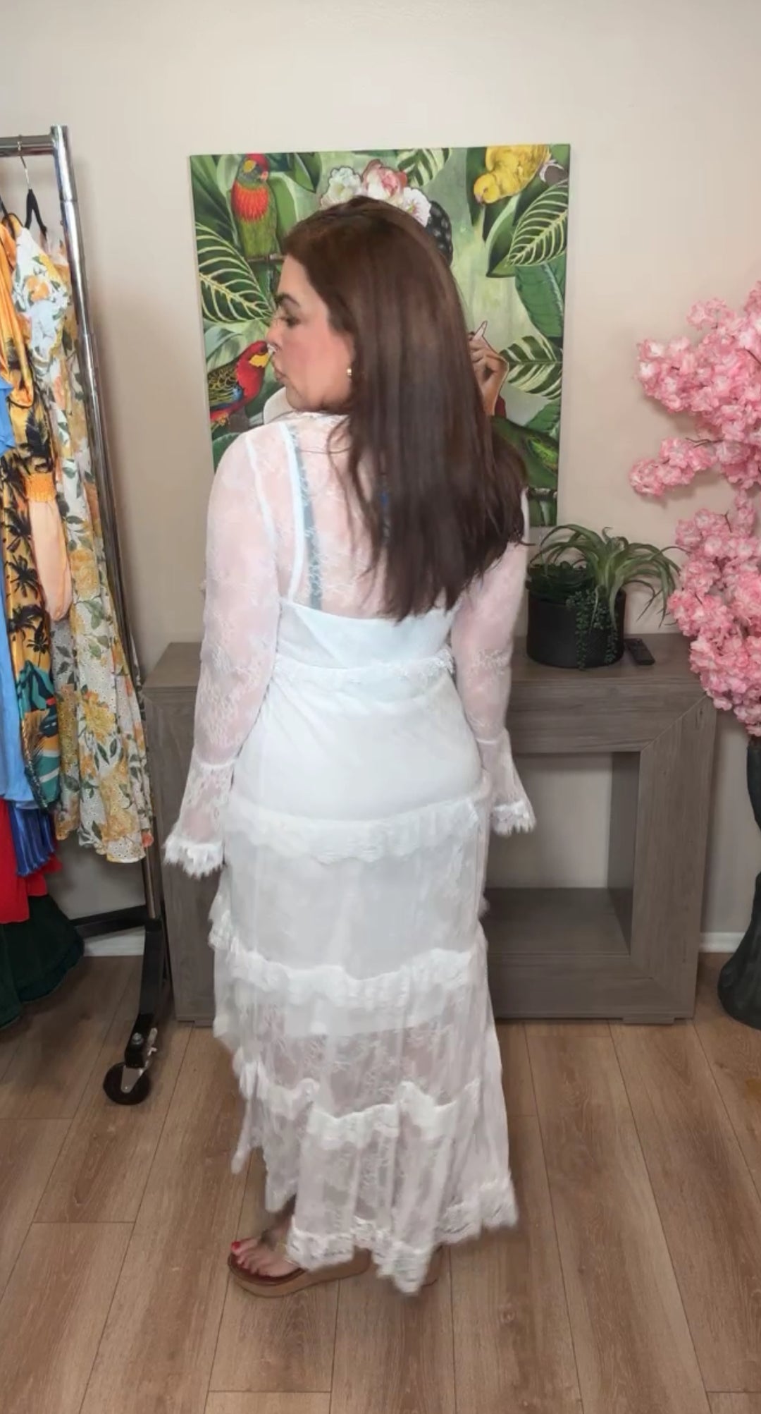 Vestido Blanco Encaje Western Maxi (#156)