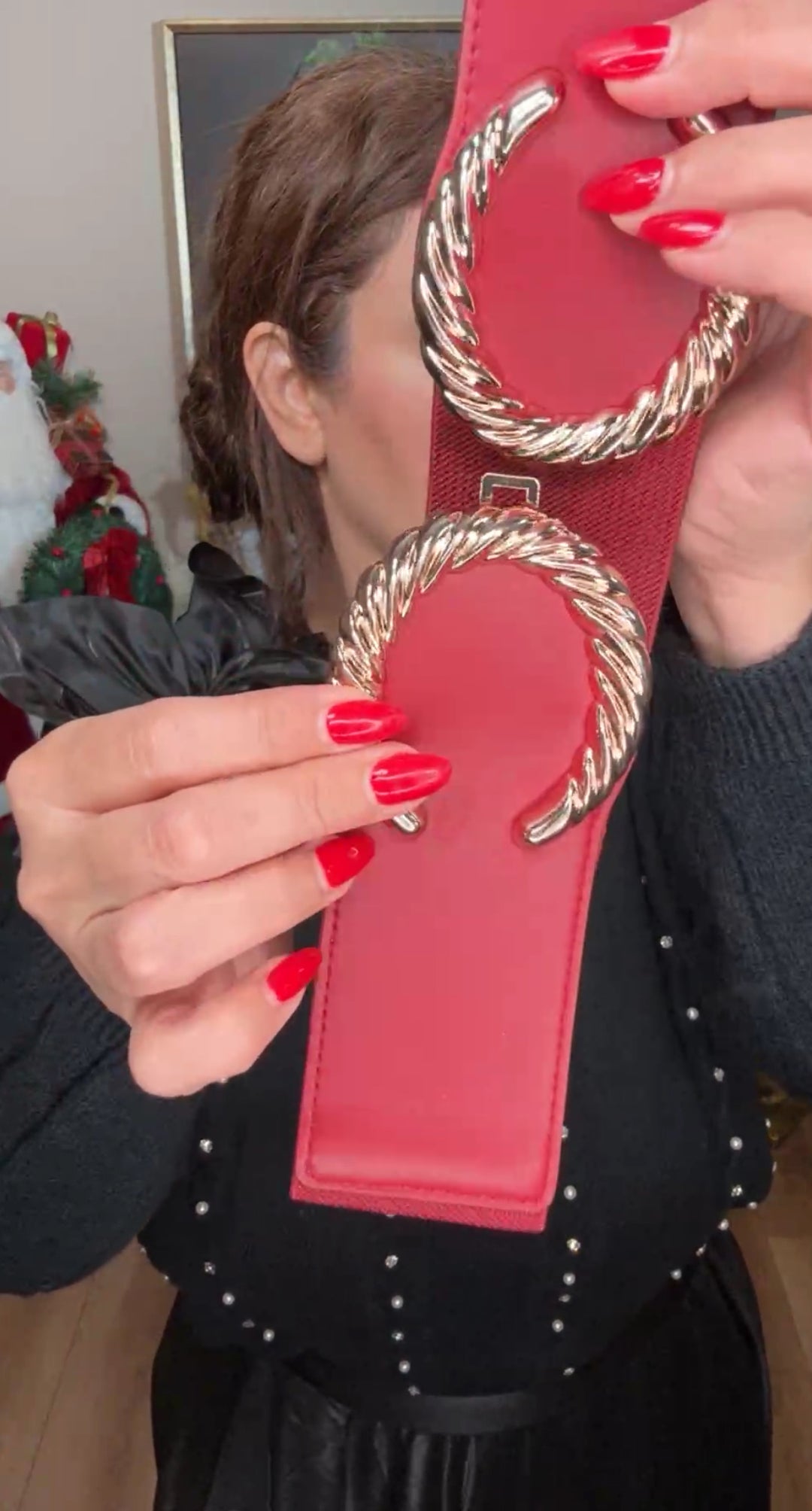 Cinto guinda hebilla CC stretch (#150)