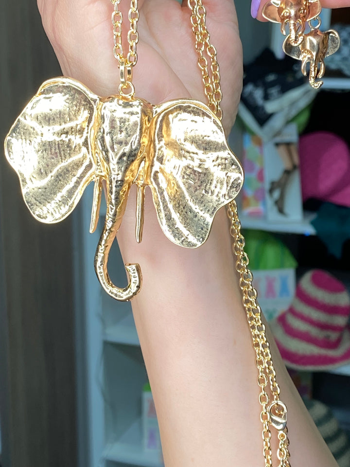 Collar Dorado Elefante Set (#160)