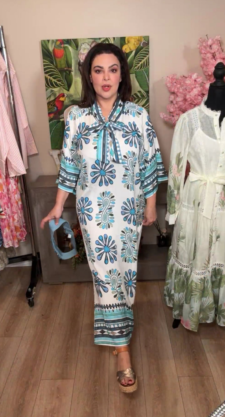 vestido azul sky mix kaftan (#138)