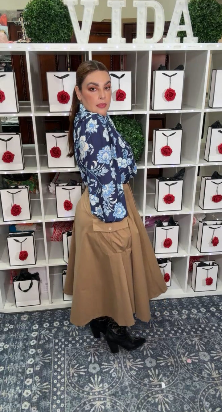 Falda Camel Cargo Full (#136)