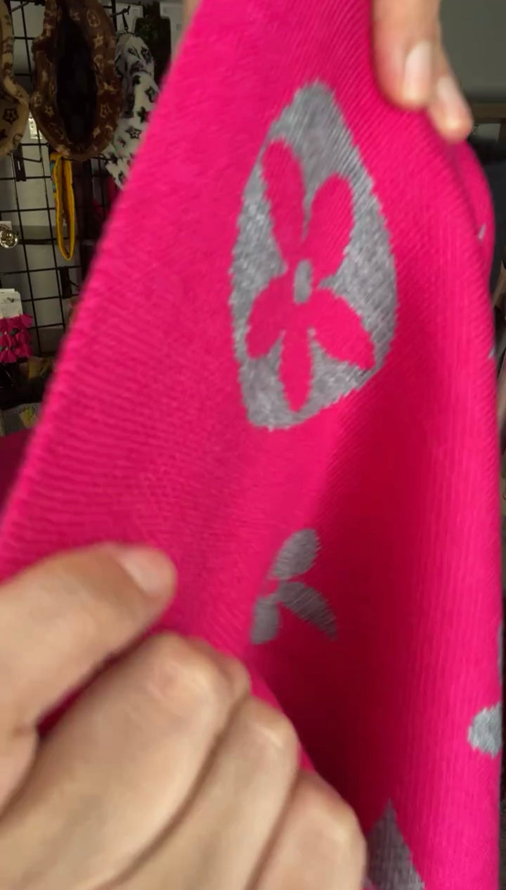 Sweater Rosa Fuschia y Gris LV