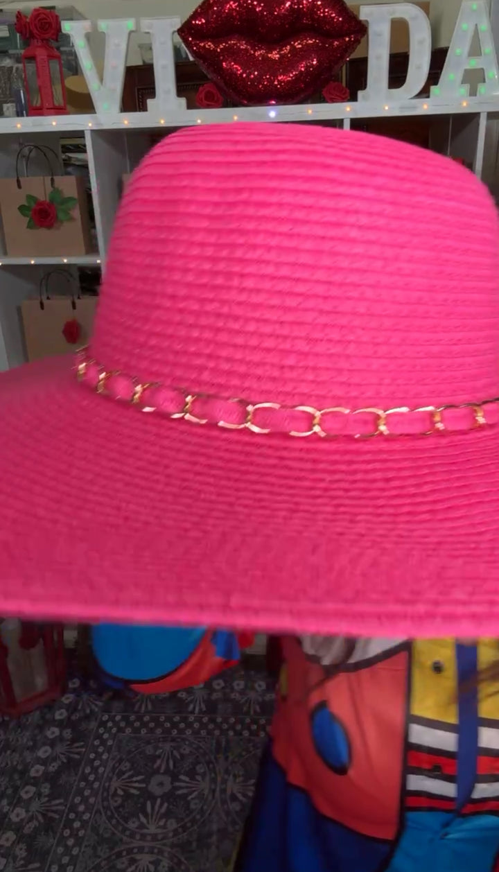 Sombrero Fuschia Cadena Dorada (#313)