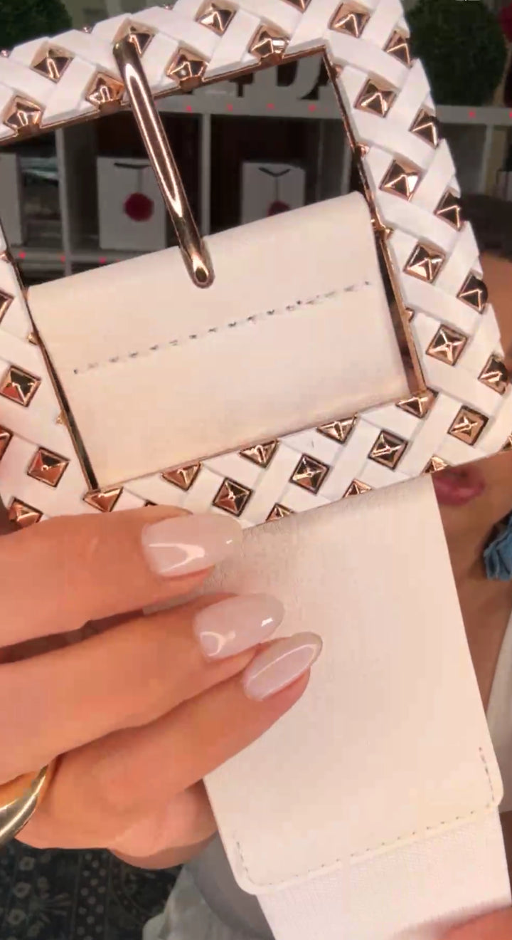 Cinto Blanco Ebilla Studs (#121)