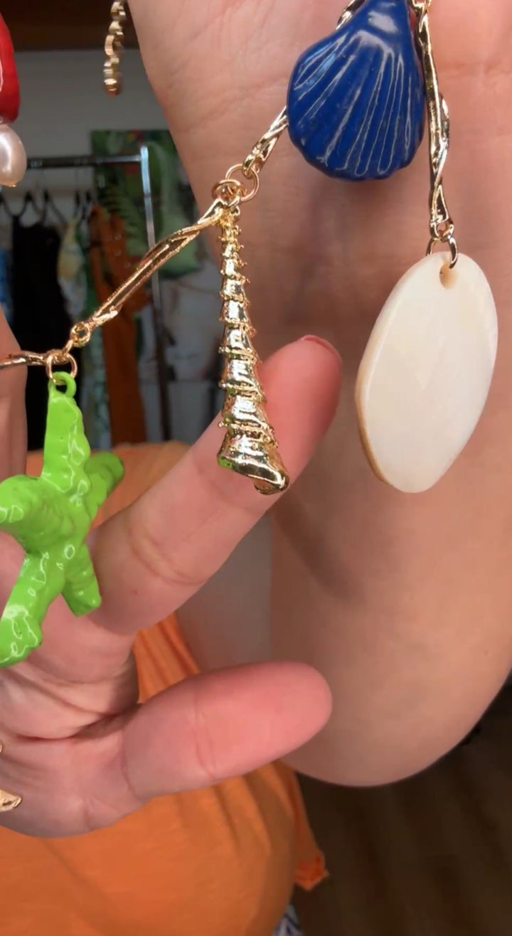Collar Multi Reef Charms Ocean Metal Dorado (#151)