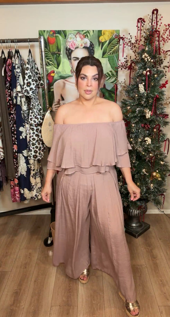 Set Mauve Playa Flowy Palazzo (#165)