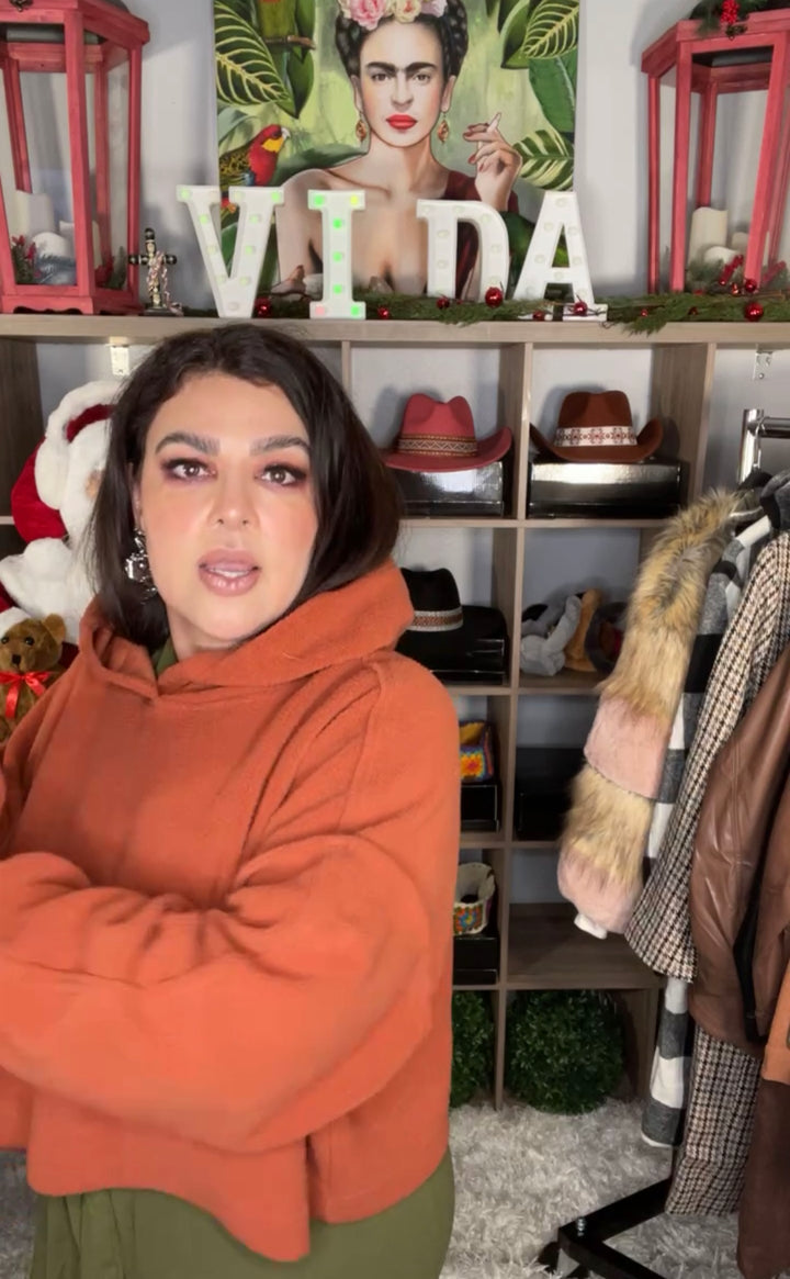 Sweater Marron Oversized con Gorro (#125)