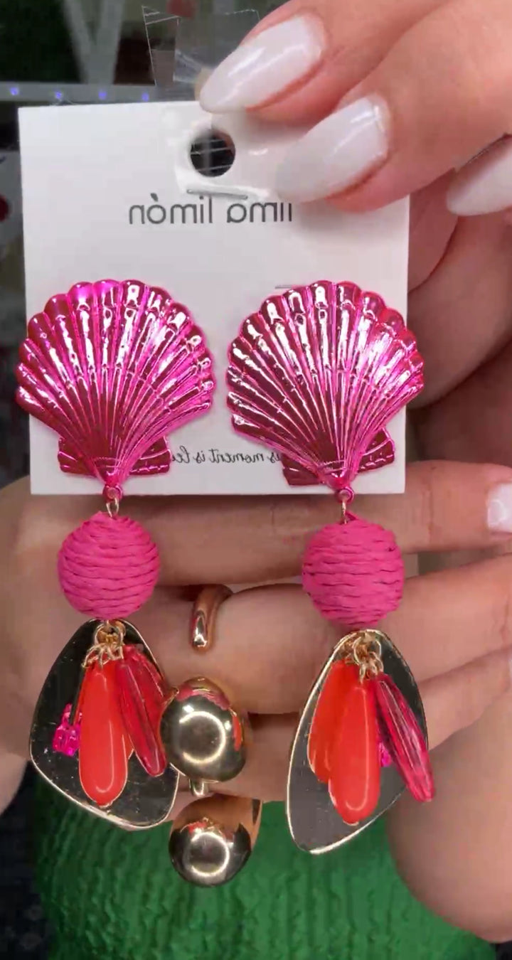 Arete Rosa Concha y Tassel (#113)