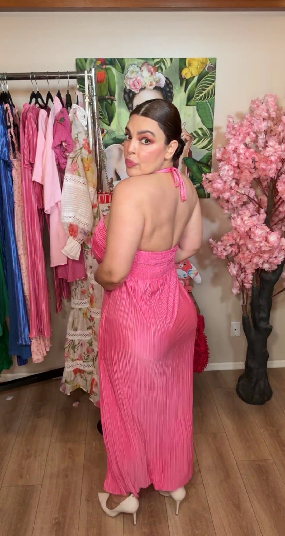 Vestido Rosa Plizado Midi 90’s (#159)