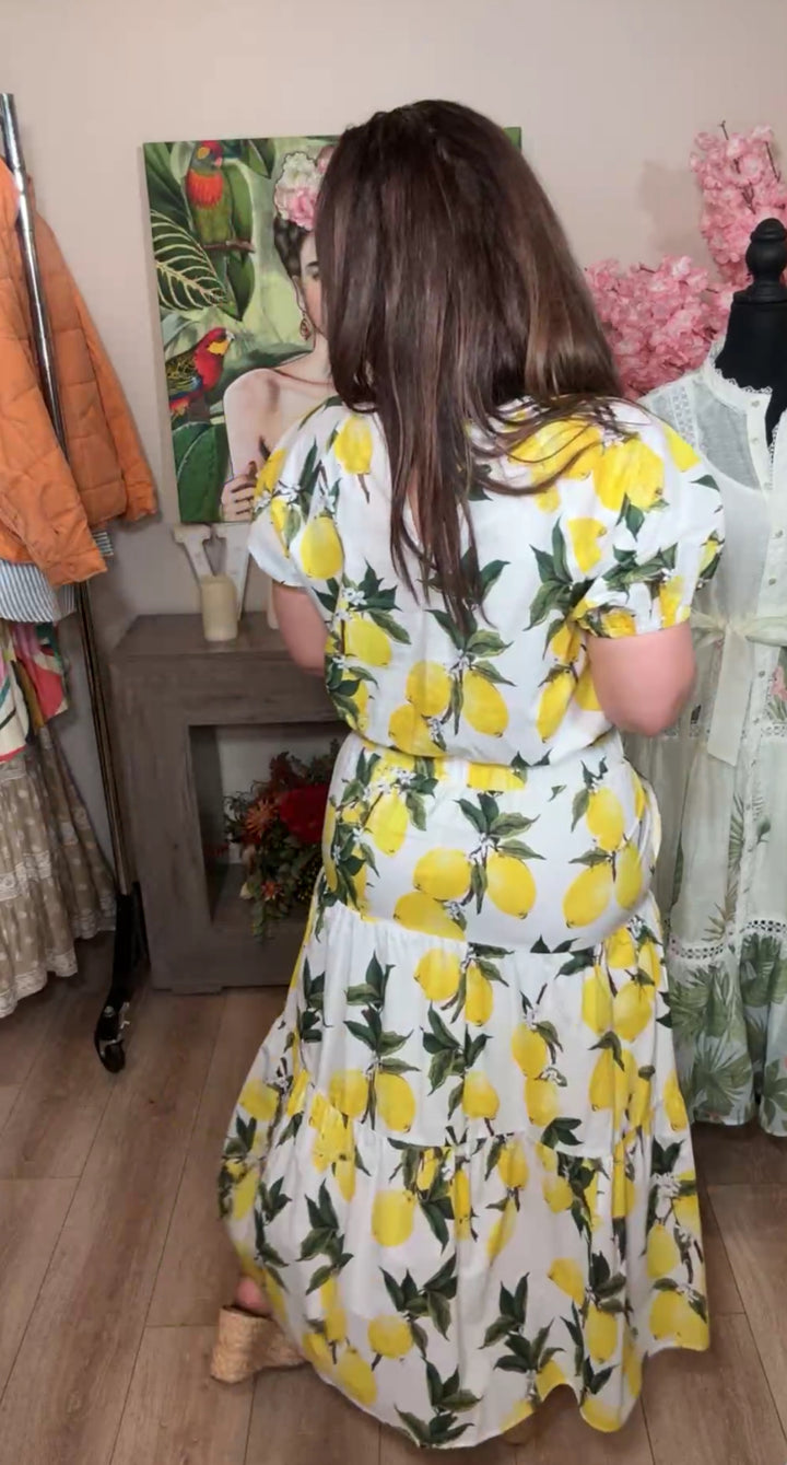 set blanco limones falda elastica y top (#132)