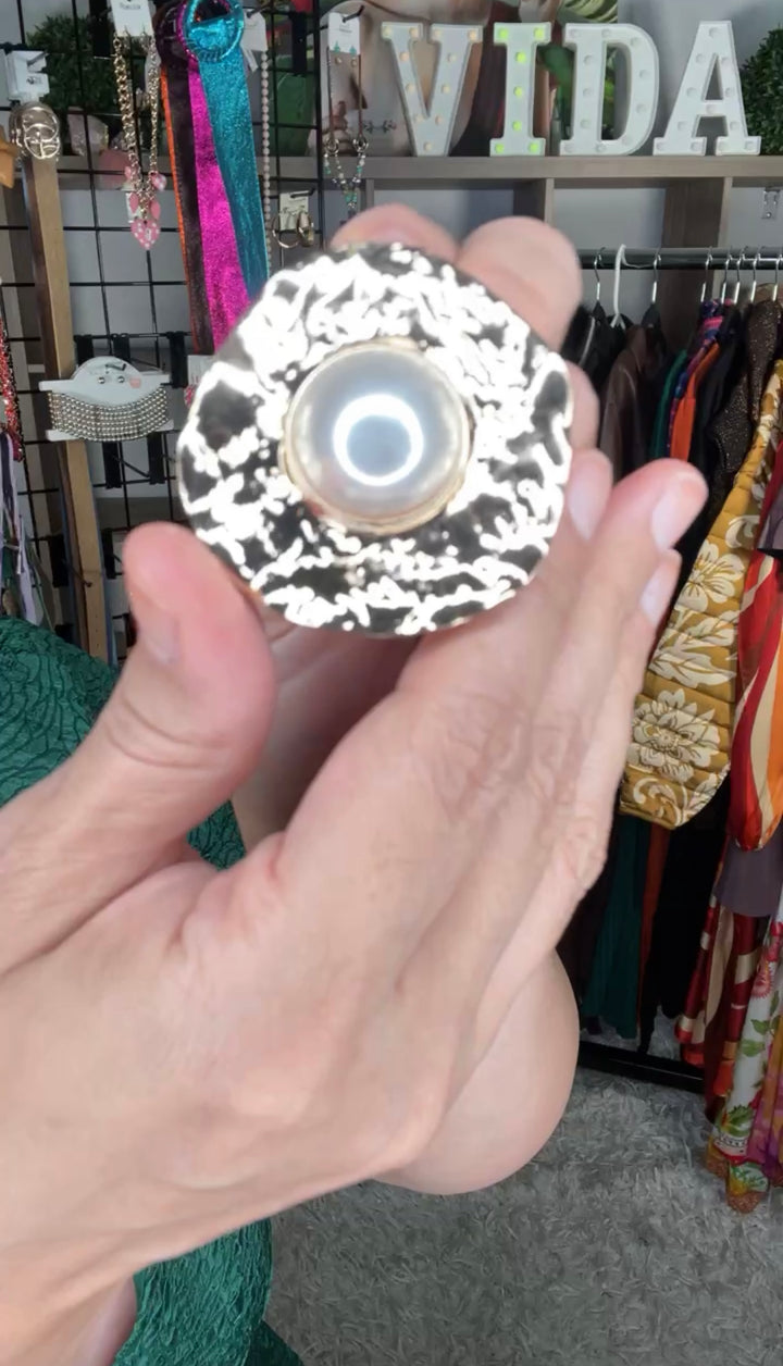 Arete Dorado Circulo Buñuelo con Perla (#140)