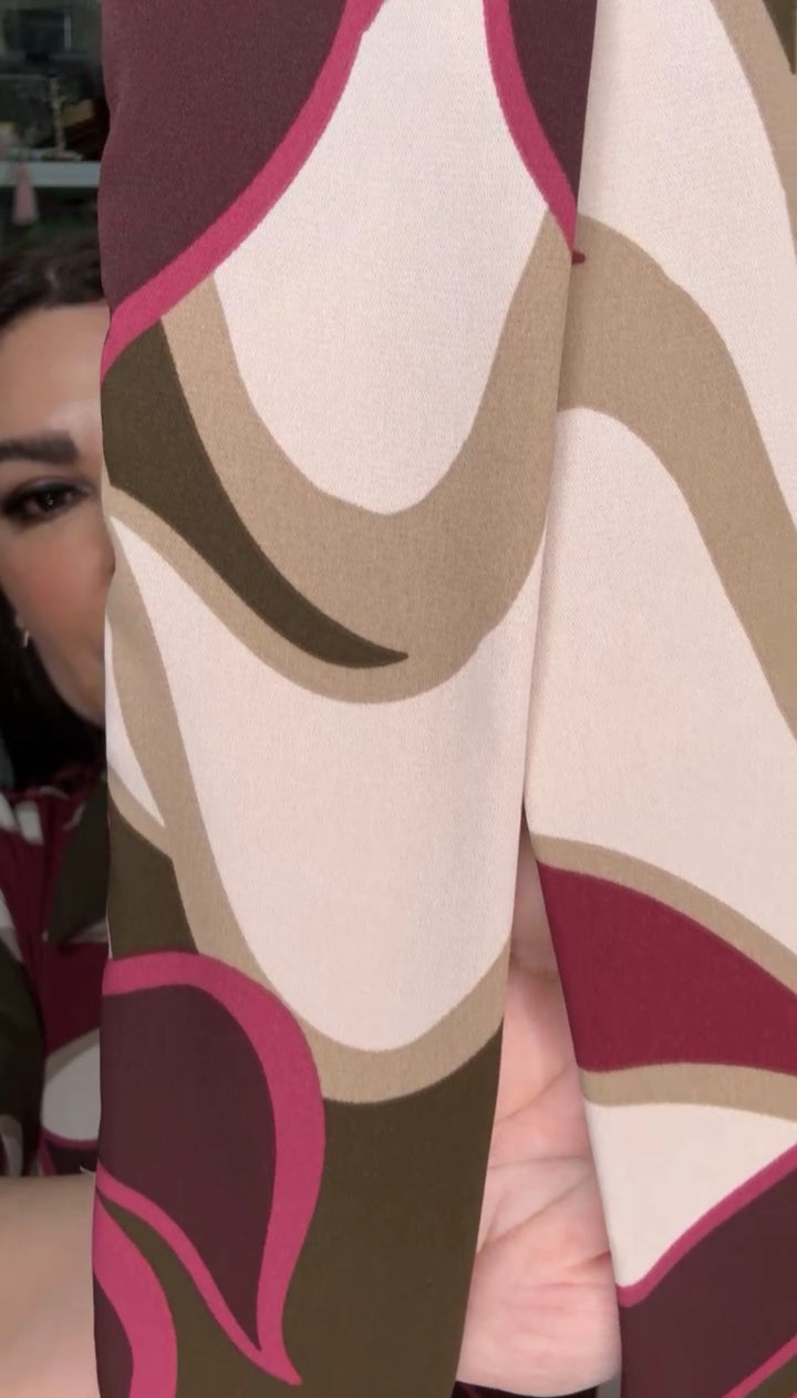 Vestido Guinda y magenta Nudo al Frente (#172)