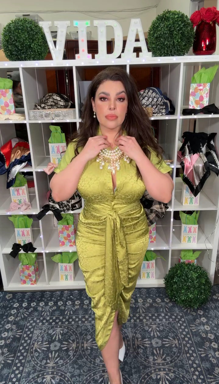 Vestido Lima 80s Midi Satinado