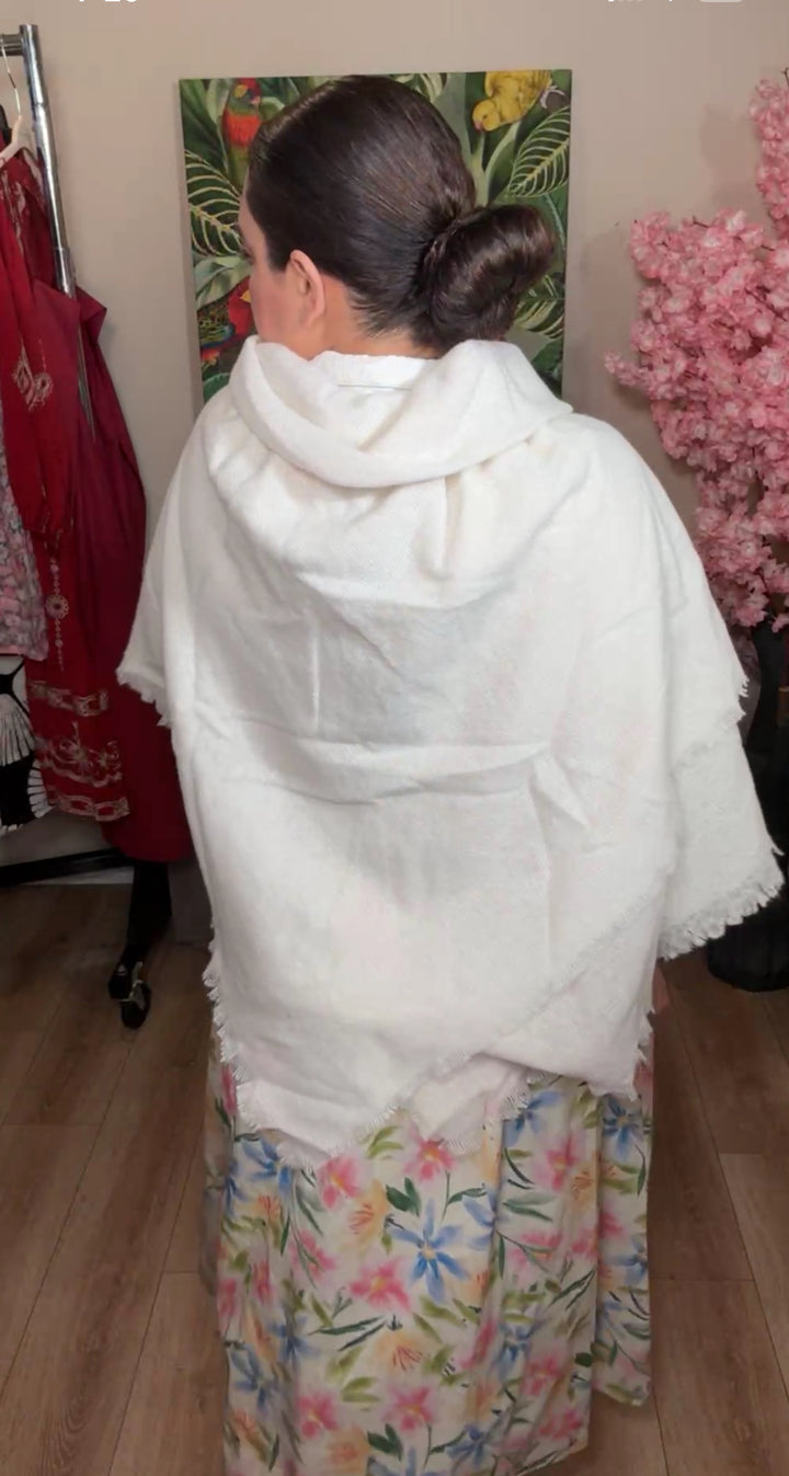 poncho beige cierre piel (#133)