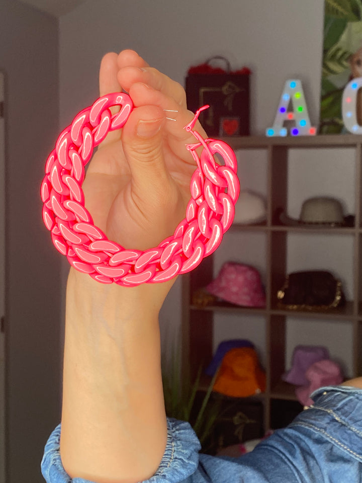 Arete Arracada Rosa Neon (#105)