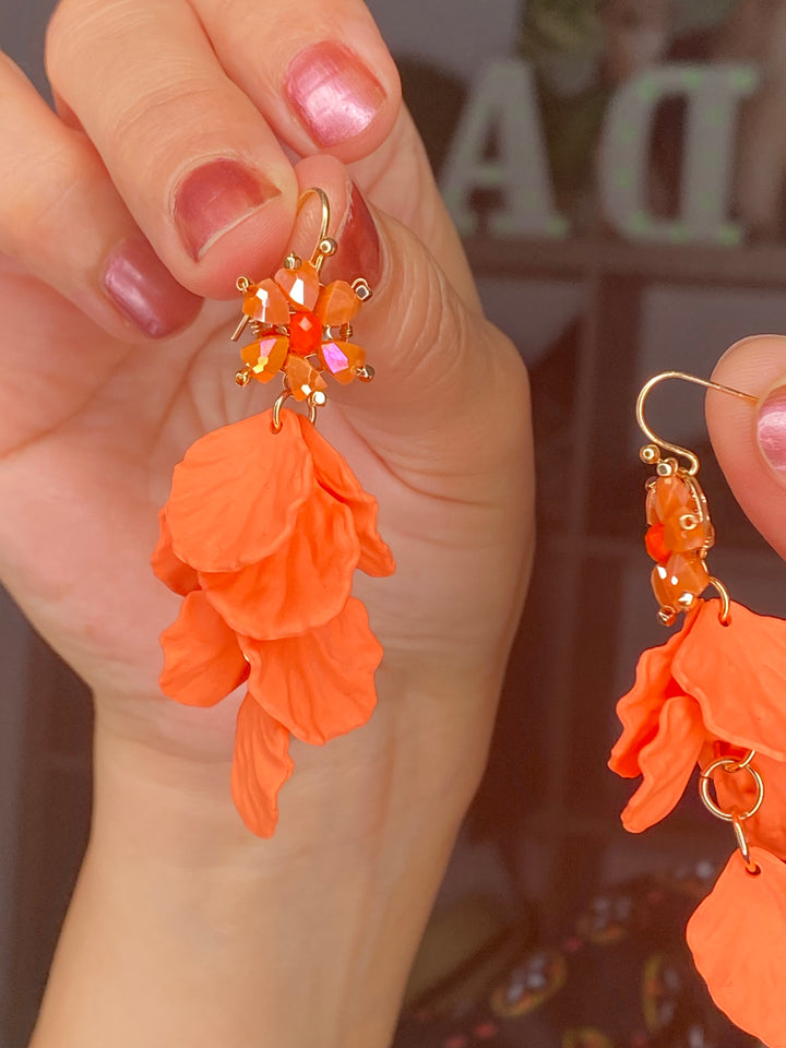 Arete Coral Flor y Petalos Chico (#219)