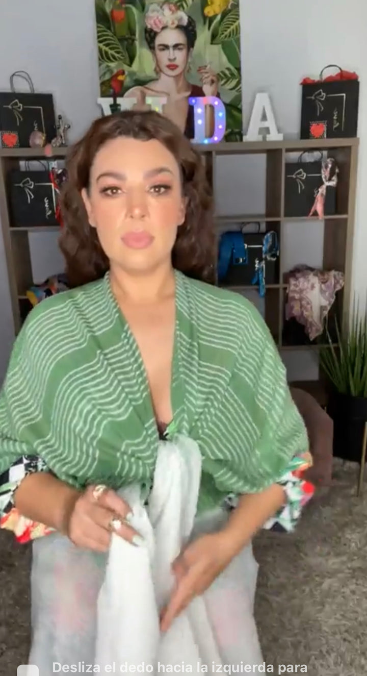 Blusa Vere y Blanco Ombre (#115)