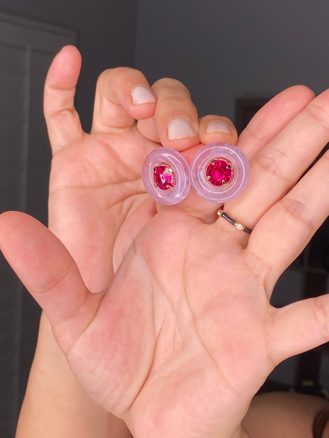 Arete Rosa Boton (#167)