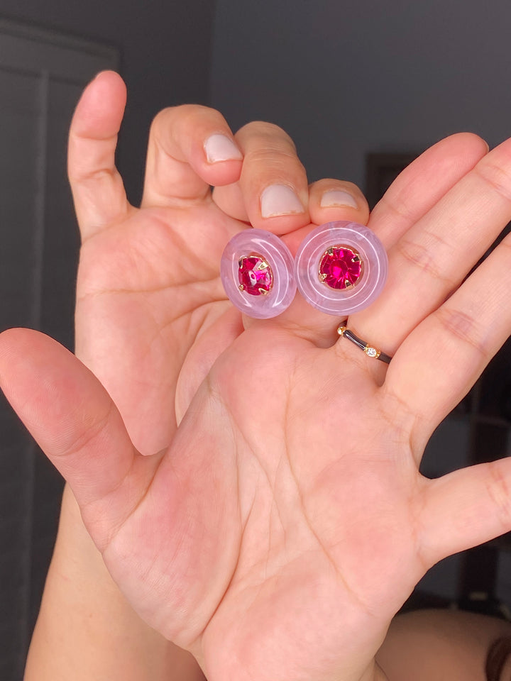 Arete Rosa Boton (#167)