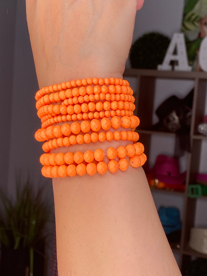 Pulsera Naranja Neon Bolas Multi (#256)