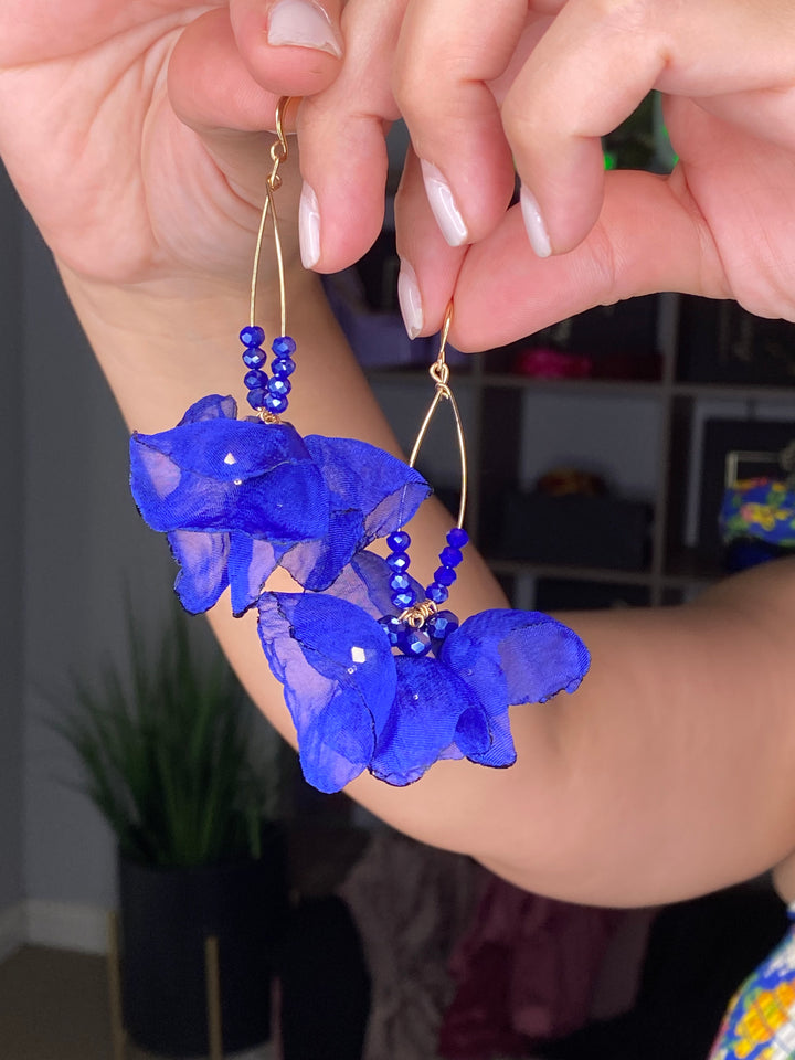 Arete Azul Royal Petalos (#144)