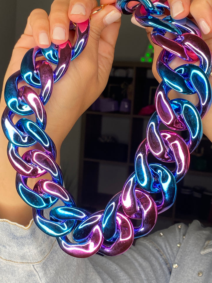 Collar Rosa y Azul Cubana (#175)